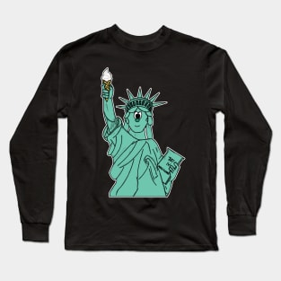 Statue Of Liberty Ice Cream Independence 4th July Long Sleeve T-Shirt